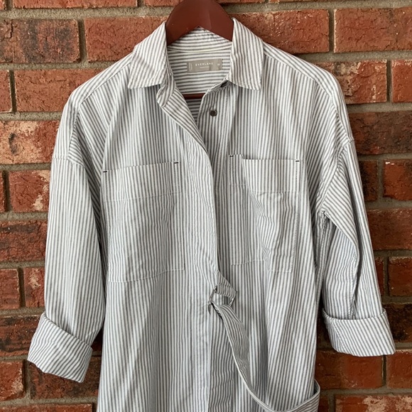 Everlane Oxford Stripe Belted Shirt Dress - Picture 11 of 14
